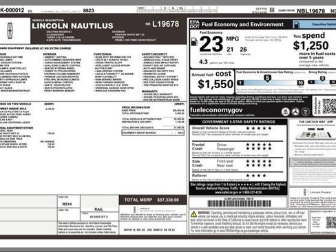 Used 2022 Lincoln Nautilus Reserve w/ Equipment Group 201A image 31