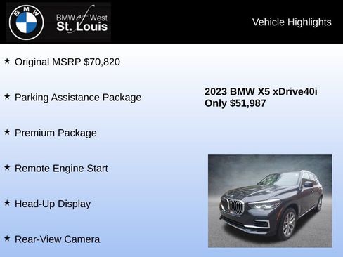Used 2023 BMW X5 xDrive40i w/ Premium Package AWD/4WD image 8