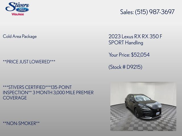 Used 2023 Lexus RX 350 F Sport w/ Tow Prep Package AWD/4WD image 8
