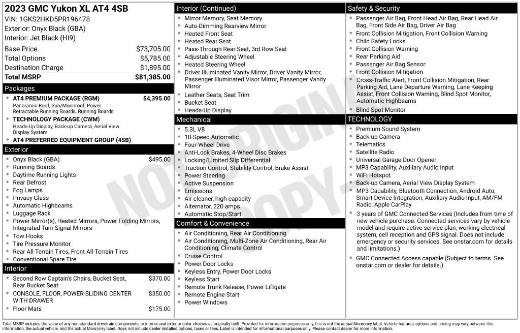 Certified 2023 GMC Yukon XL AT4 w/ AT4 Premium Package AWD/4WD image 4