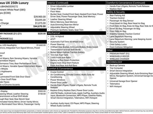 Used 2021 Lexus UX 250h 250h Luxury w/ Accessory Package (Z1) image 36