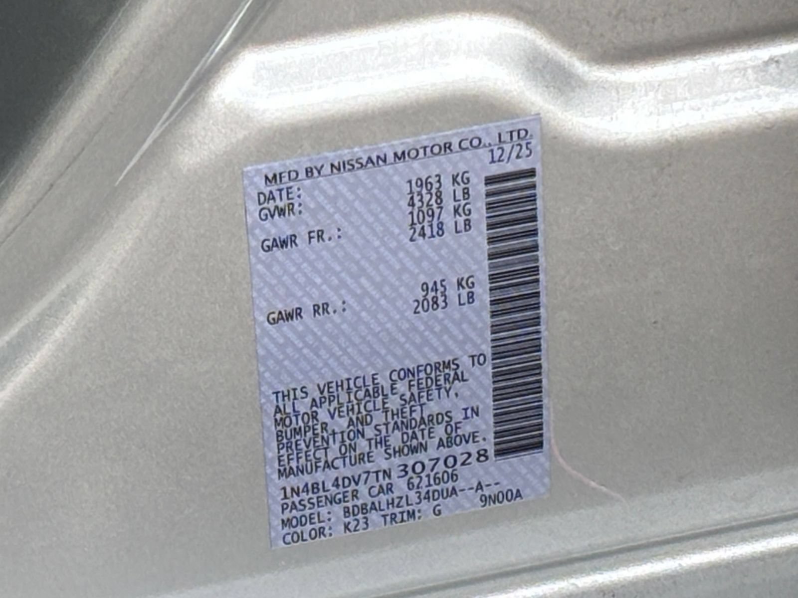 Used 2026 Nissan Altima 2.5 SV FWD image 28