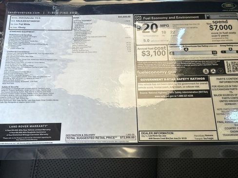 New 2026 Land Rover Defender 110 S AWD/4WD image 30