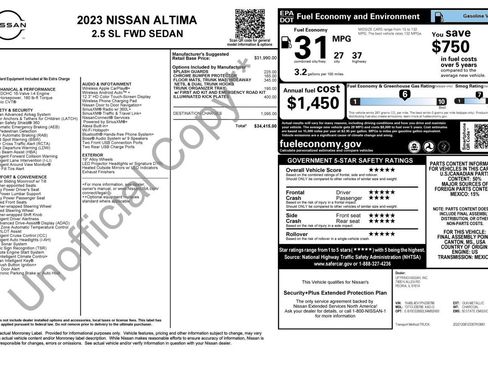 Used 2023 Nissan Altima 2.5 SL FWD image 2