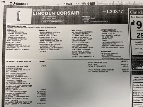 Used 2021 Lincoln Corsair Reserve w/ Equipment Group 201A image 33