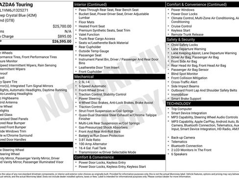 Used 2018 MAZDA MAZDA6 Touring FWD image 2