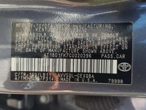 Used 2012 Toyota Camry XLE w/ Leather Pkg image 9