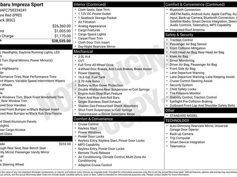 New 2025 Subaru Impreza 2.0i Sport image 5