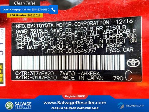 Used 2017 Toyota Prius Two w/ Carpet Mat Package FWD image 16