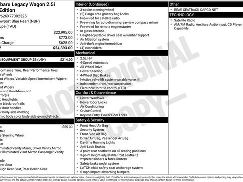 Used 2007 Subaru Legacy 2.5i Special Edition w/ Popular Equipment Group 2B image 11