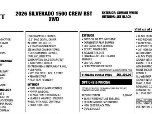 Used 2026 Chevrolet Silverado 1500 RST w/ Redline Edition RWD image 7