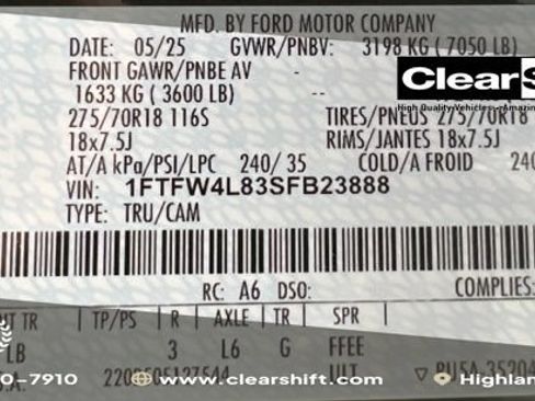 Used 2025 Ford F150 Tremor w/ Tow/Haul Package AWD/4WD image 55