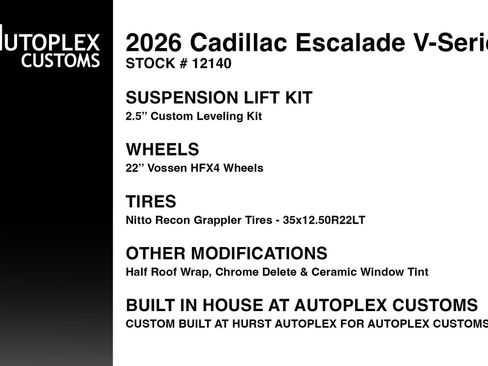 Used 2026 Cadillac Escalade V w/ LPO, ONYX Package AWD/4WD image 2