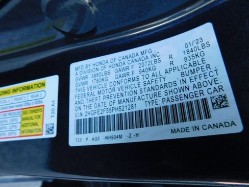 Certified 2023 Honda Civic Sport image 8