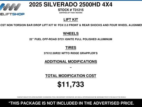 Used 2025 Chevrolet Silverado 2500 High Country w/ Technology Package image 2