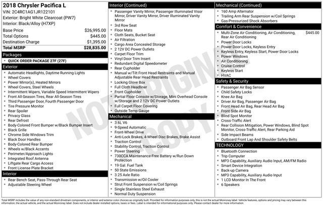 Used 2018 Chrysler Pacifica L FWD image 2