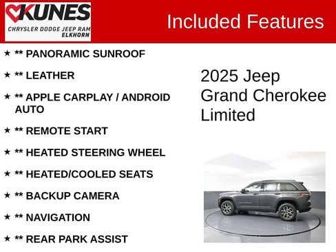 New 2025 Jeep Grand Cherokee Limited w/ Luxury Tech Group II image 2