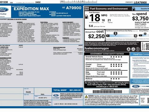 Used 2020 Ford Expedition Max Limited w/ Equipment Group 303A image 4