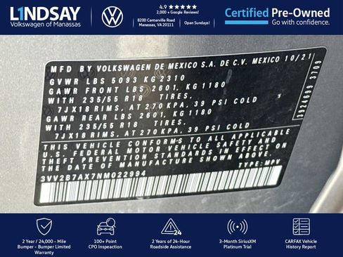 Certified 2022 Volkswagen Tiguan SE image 26