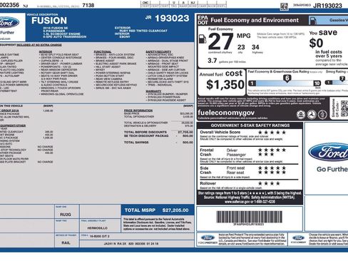 Used 2018 Ford Fusion SE w/ Equipment Group 201A FWD image 1