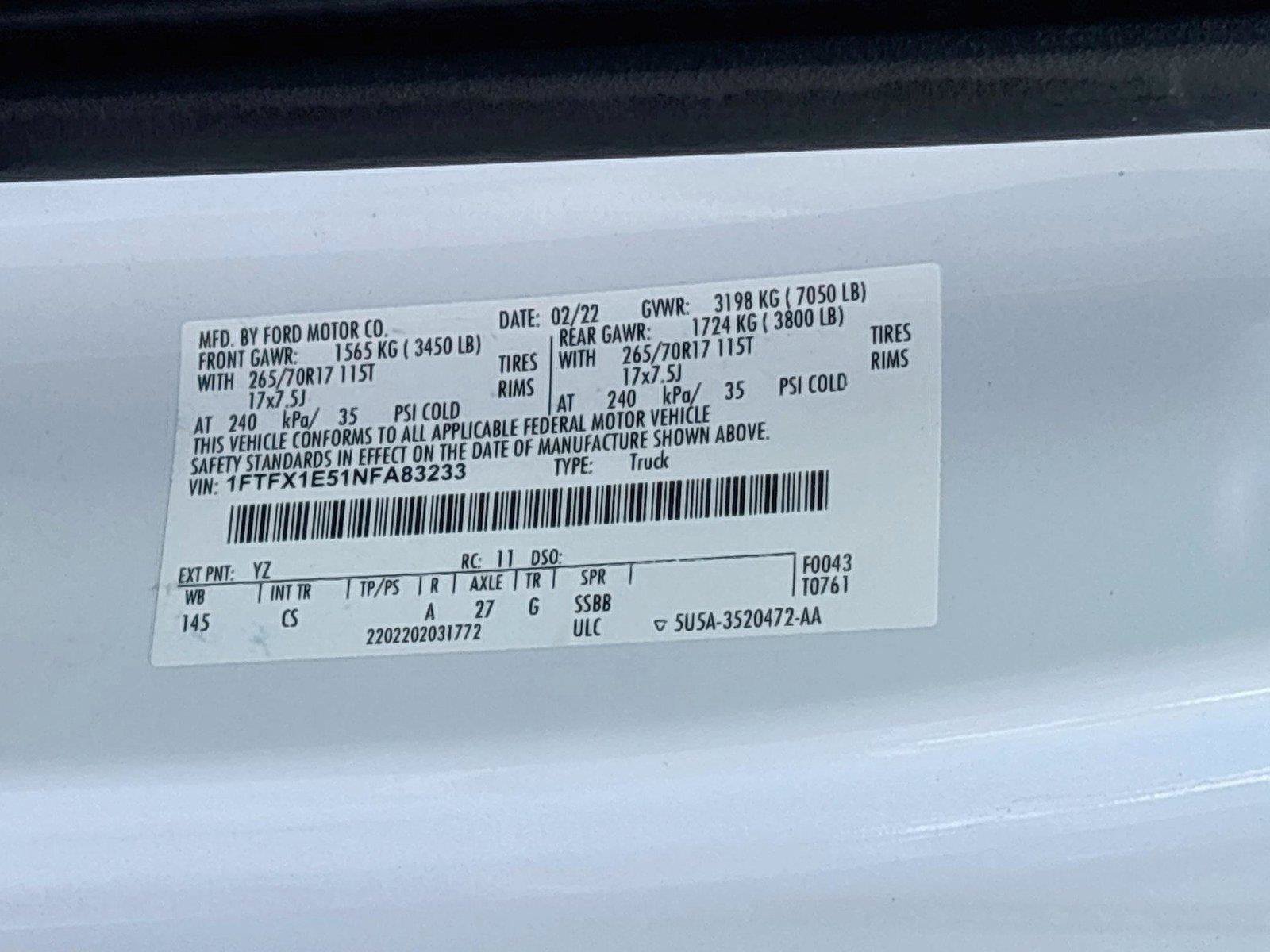 Used 2022 Ford F150 XL w/ Equipment Group 101A High AWD/4WD image 29