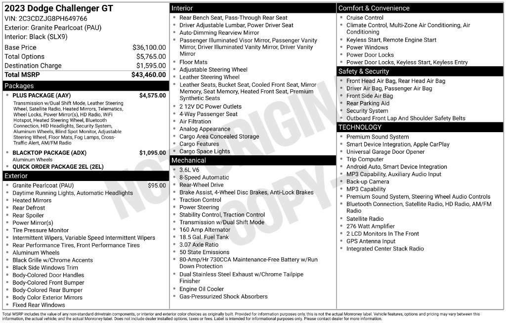 Used 2023 Dodge Challenger GT w/ Plus Package RWD image 12