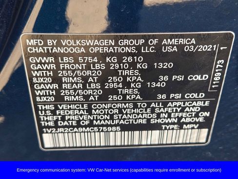 Used 2021 Volkswagen Atlas SE w/ Panoramic Sunroof Package image 11