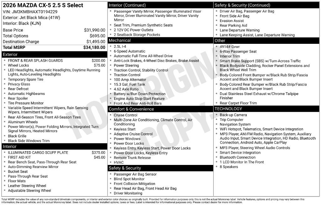 New 2026 MAZDA CX-5 Select AWD/4WD image 7