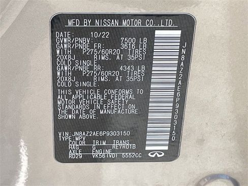 Used 2023 INFINITI QX80 Luxe w/ Cargo Package image 36