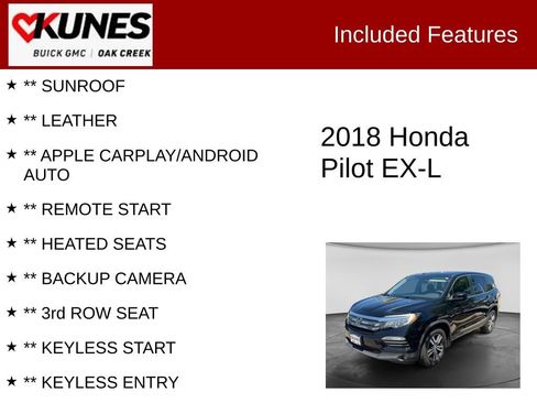 Used 2018 Honda Pilot EX-L image 2