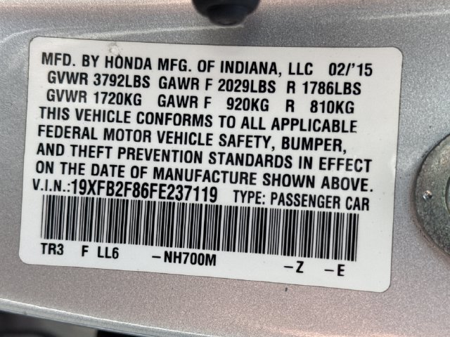 Used 2015 Honda Civic EX image 19