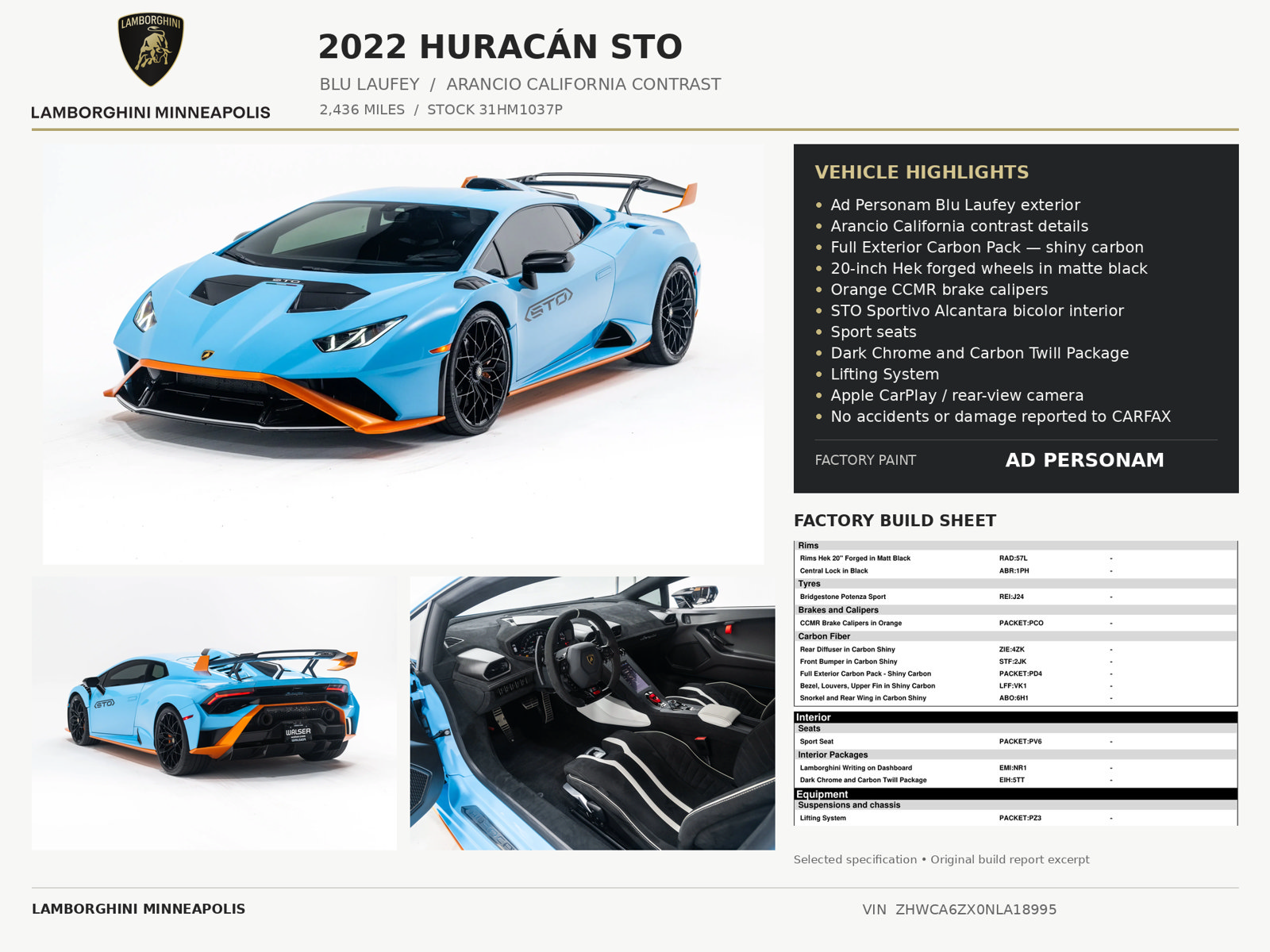 Used 2022 Lamborghini Huracan STO RWD image 2