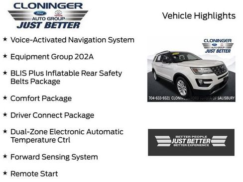 Used 2016 Ford Explorer XLT w/ Equipment Group 202A FWD image 3