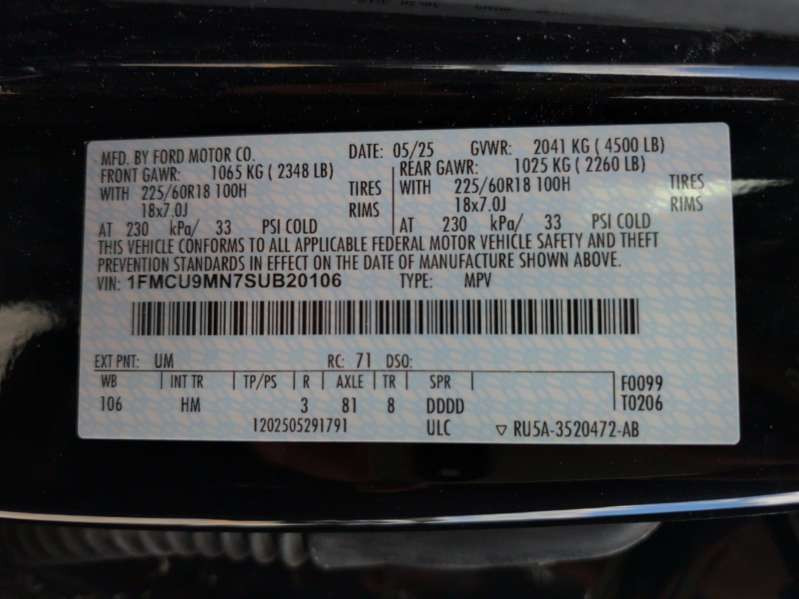 Certified 2025 Ford Escape ST-Line AWD/4WD image 25