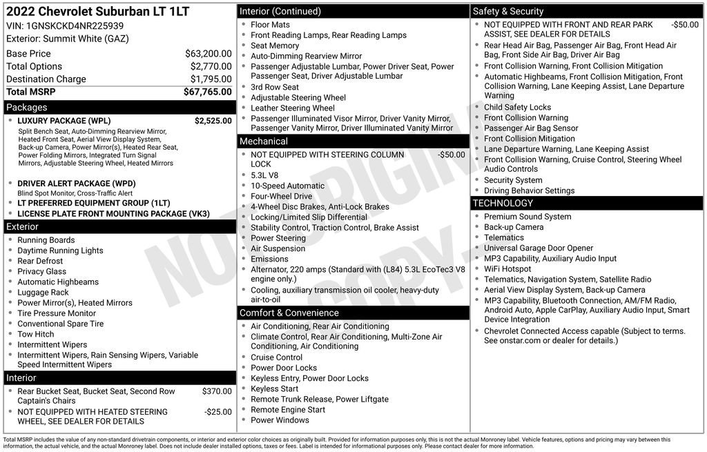 Used 2022 Chevrolet Suburban LT w/ Luxury Package AWD/4WD image 42