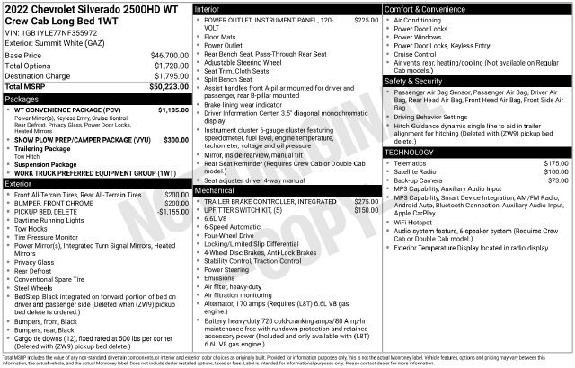 Used 2022 Chevrolet Silverado 2500 W/T w/ WT Convenience Package AWD/4WD image 39