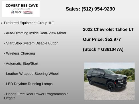Used 2022 Chevrolet Tahoe LT w/ LT Signature Plus Package AWD/4WD image 12