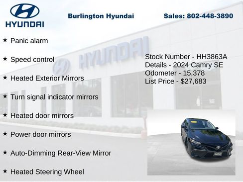 Used 2024 Toyota Camry SE w/ Cold Weather Package AWD/4WD image 30