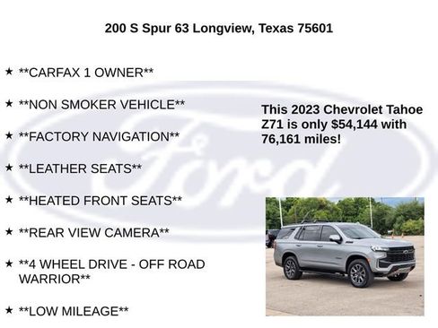 Used 2023 Chevrolet Tahoe Z71 w/ Luxury Package AWD/4WD image 30