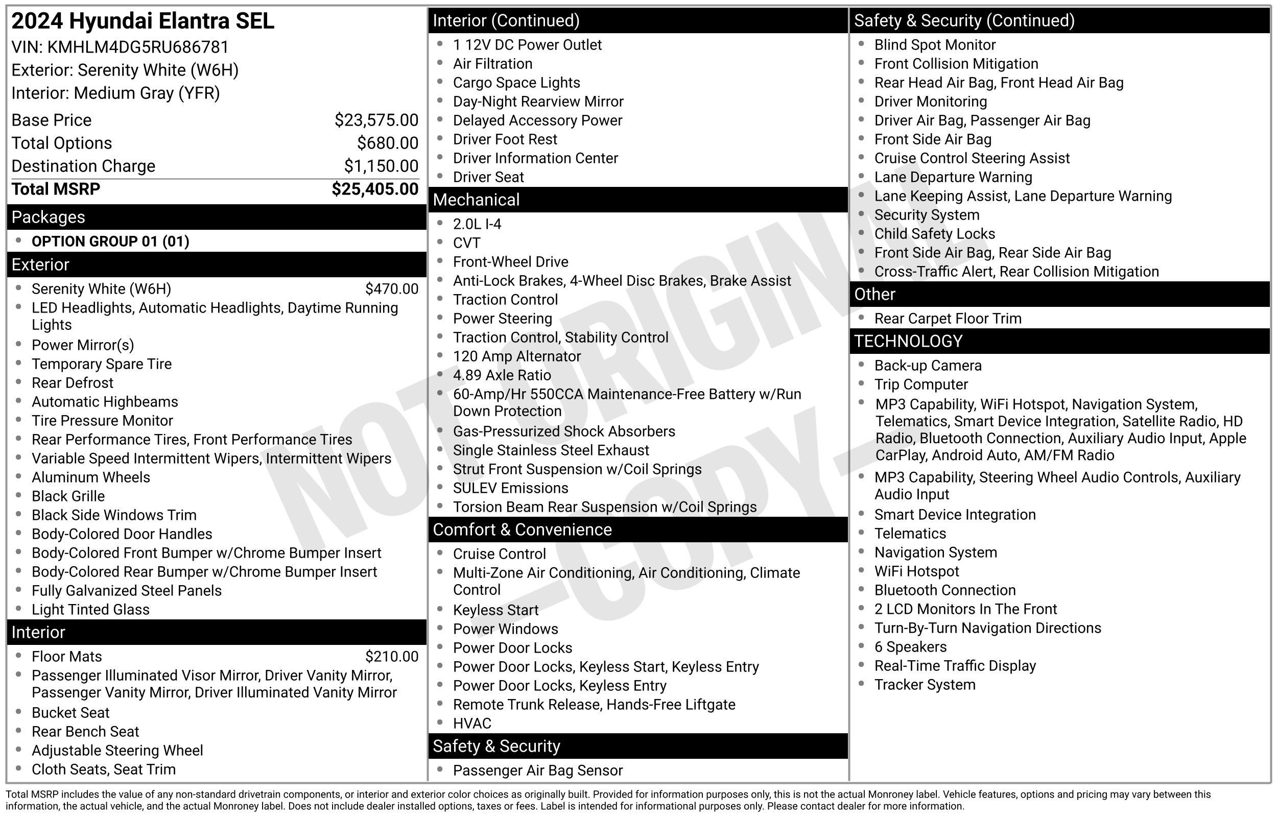 Certified 2024 Hyundai Elantra SEL FWD image 2