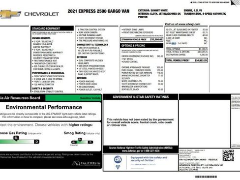 Used 2021 Chevrolet Express 2500 w/ Driver Convenience Package RWD image 3