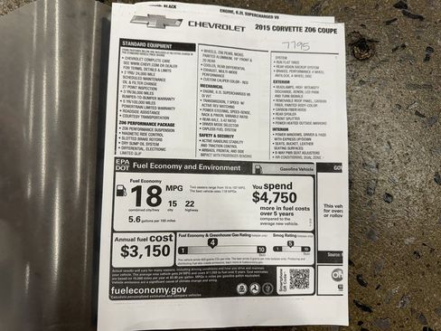 Used 2015 Chevrolet Corvette Z06 w/ 3LZ Preferred Equipment Group image 40