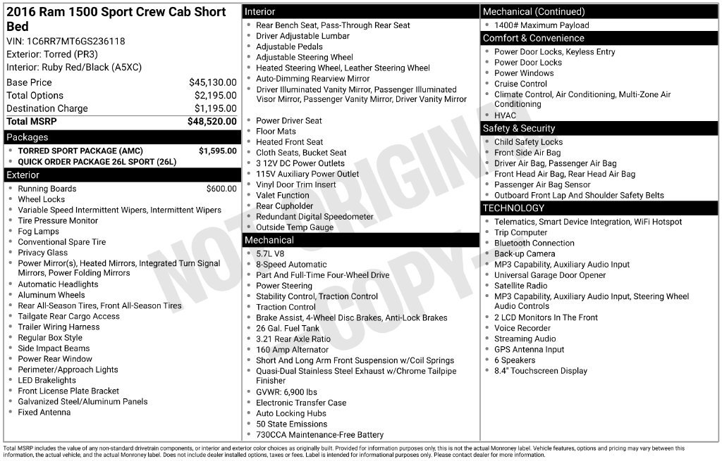 Used 2016 RAM 1500 Sport w/ Torred Sport Package AWD/4WD image 4