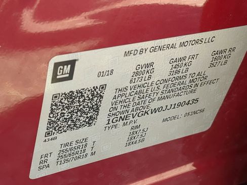 Used 2018 Chevrolet Traverse LT w/ LPO, Floor Liner Package AWD/4WD image 34