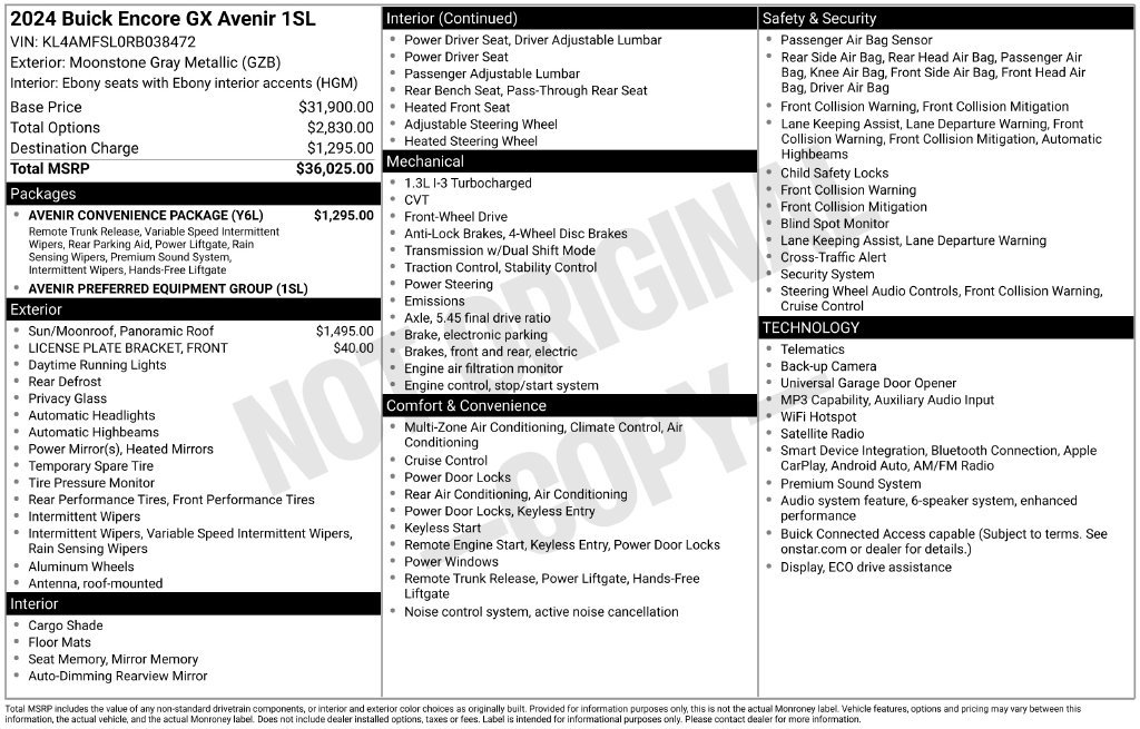 Certified 2024 Buick Encore GX Avenir w/ Avenir Convenience Package FWD image 5