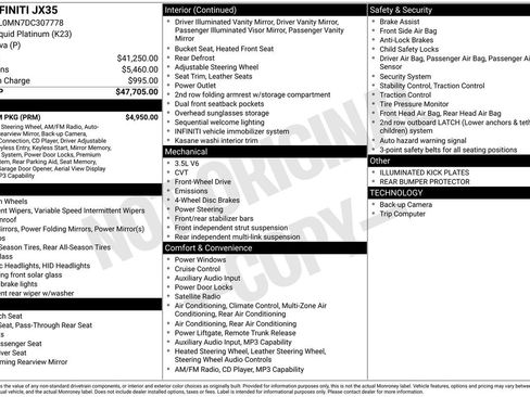 Used 2013 INFINITI JX35 FWD w/ Premium Pkg image 28