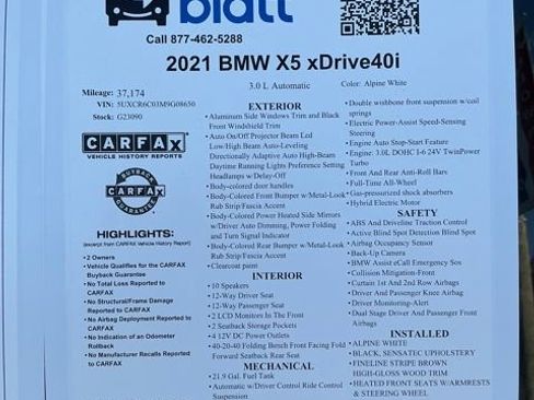 Used 2021 BMW X5 xDrive40i w/ Convenience Package image 10