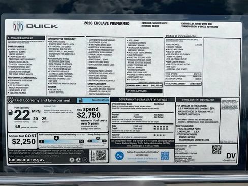 New 2026 Buick Enclave Preferred w/ Power Package FWD image 21