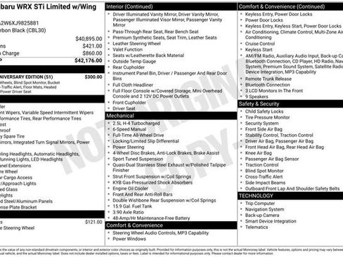 Used 2018 Subaru WRX STI Limited w/ 50th Anniversary Edition image 6