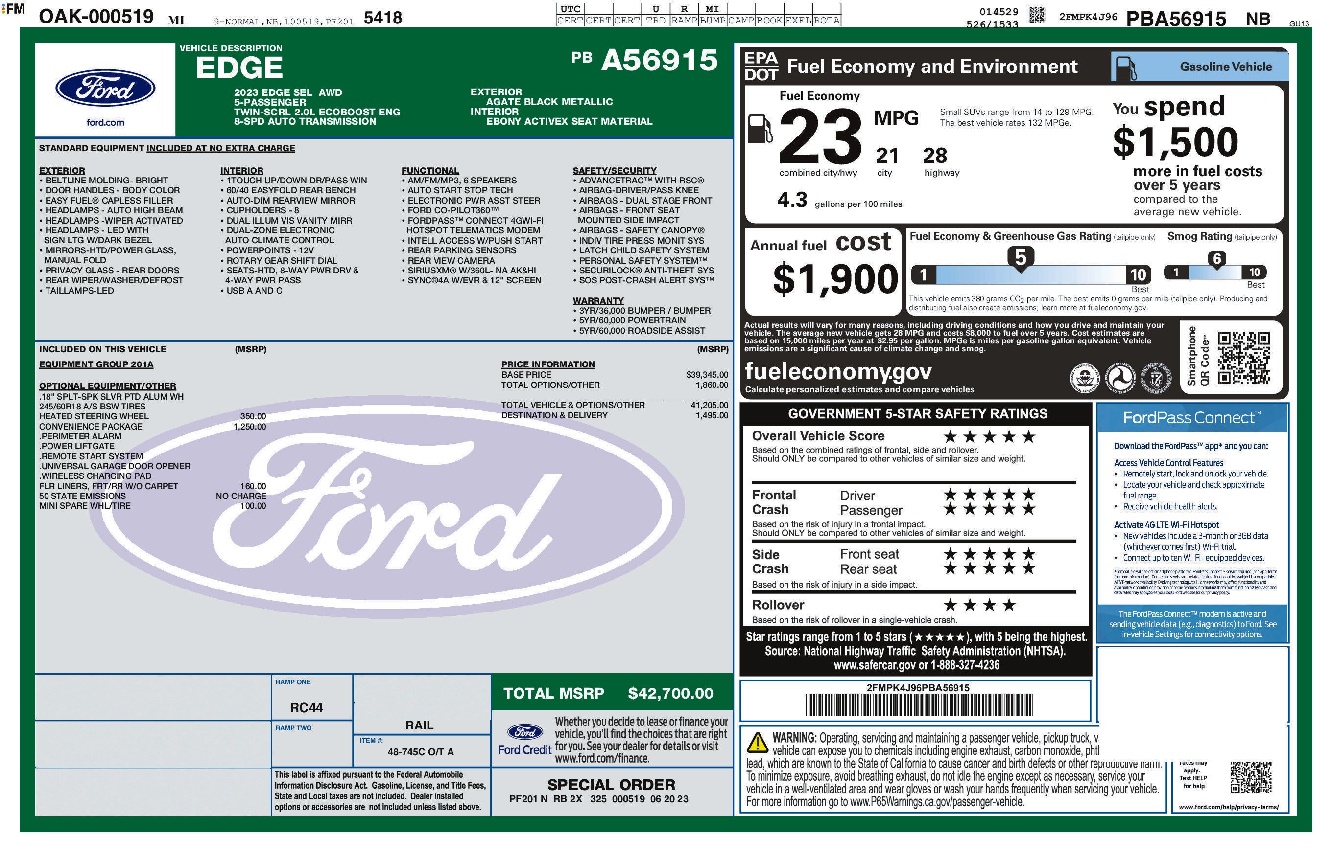 Used 2023 Ford Edge SEL w/ Convenience Package AWD/4WD image 44